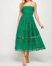 Strut & Bolt - Eyelet Lace Strapless Dress