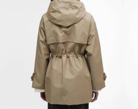 Barbour Women's Fallyn Showerproof Jacket in military brown hessian tartan - women's jacket - detail view