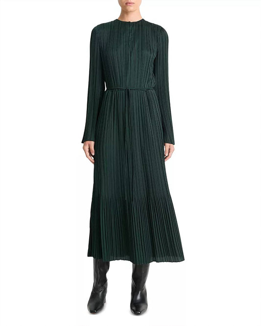 Vince - Pleated Long Sleeve Dress