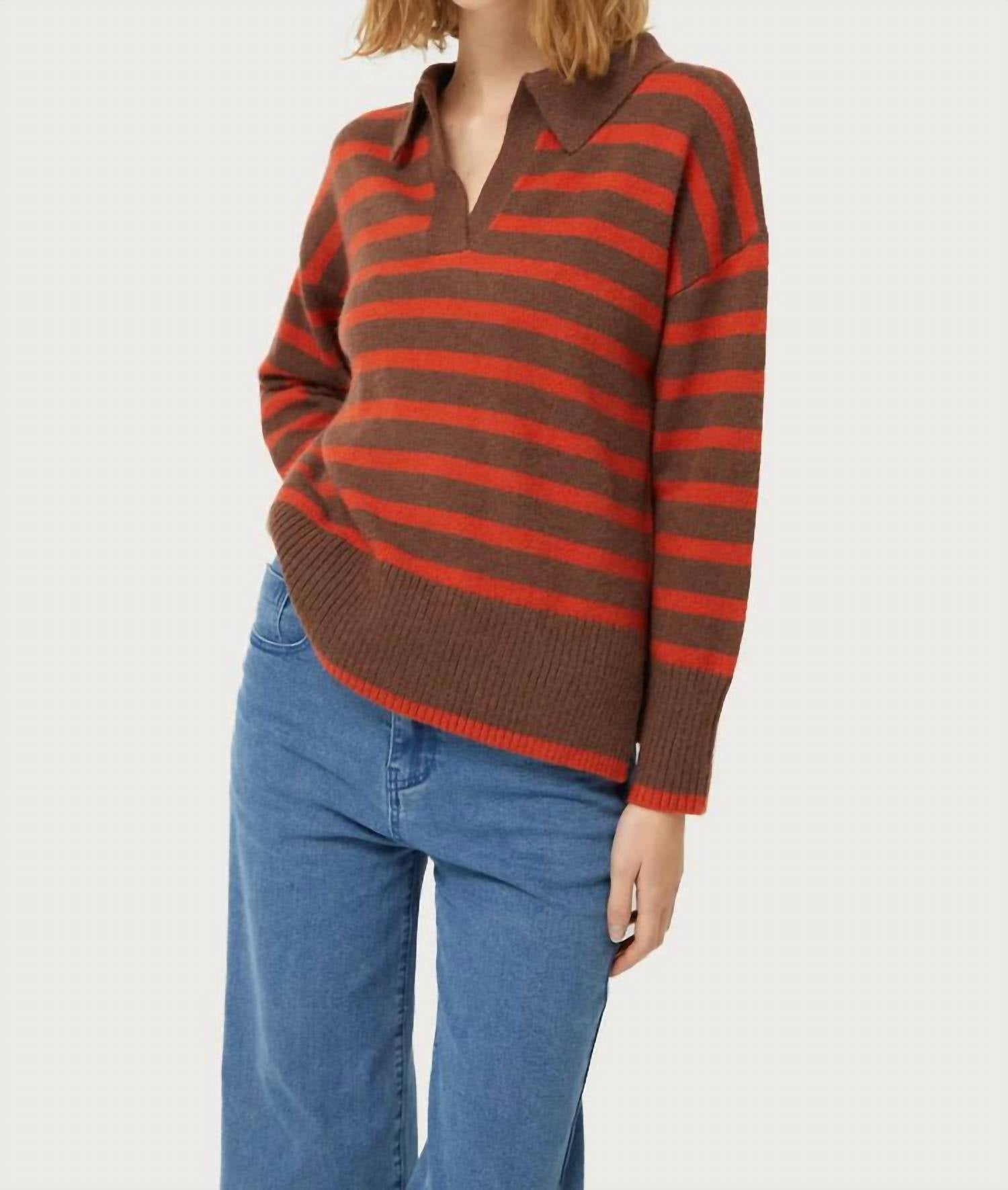 Compania Fantastica - Striped Polo Neck Sweater