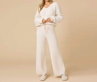Softies - Marshmallow Waffle V-neck Lounge Set