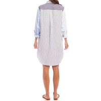 Karen Kane Mixed Stripe Shirtdress in multi blue - women's dress - view 4
