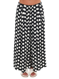 Umgee - Women's Playful Polka Wide Leg Pants