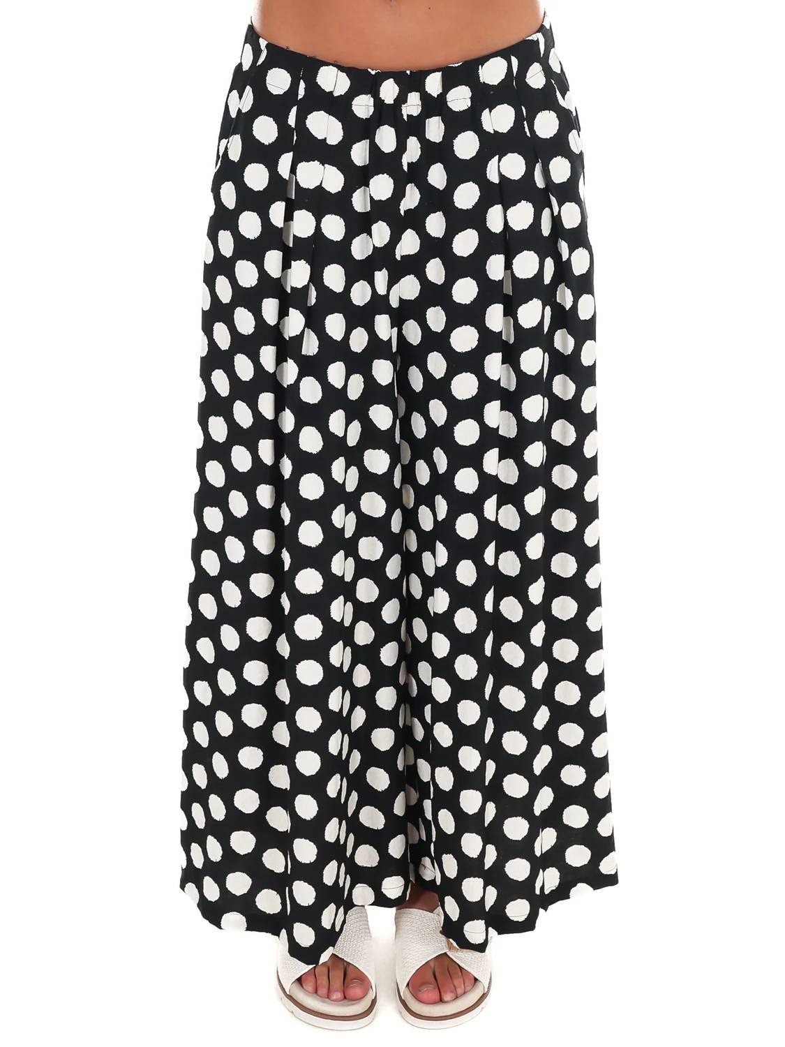 Umgee - Women's Playful Polka Wide Leg Pants