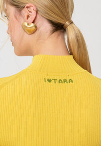 TARA JARMON Perla Fitted Knit Top in mimosa - women's t-shirt - alternate view
