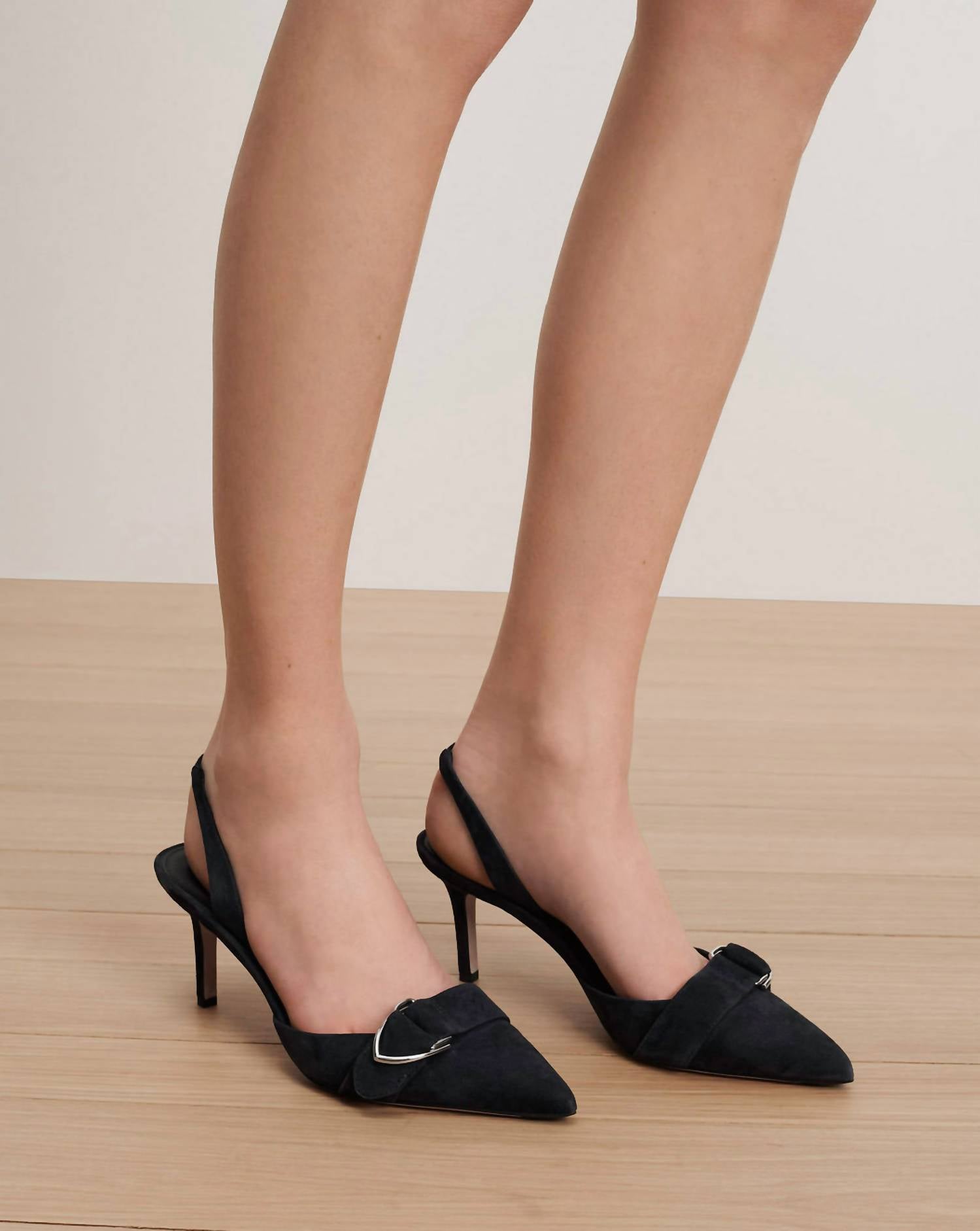 Veronica Beard Women's Loralyn Slingback Buckle Heel in navy - women's heels - view 5