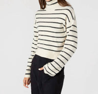 STEVE MADDEN Narsha Sweater in ivory stripe - women's sweater - detail view