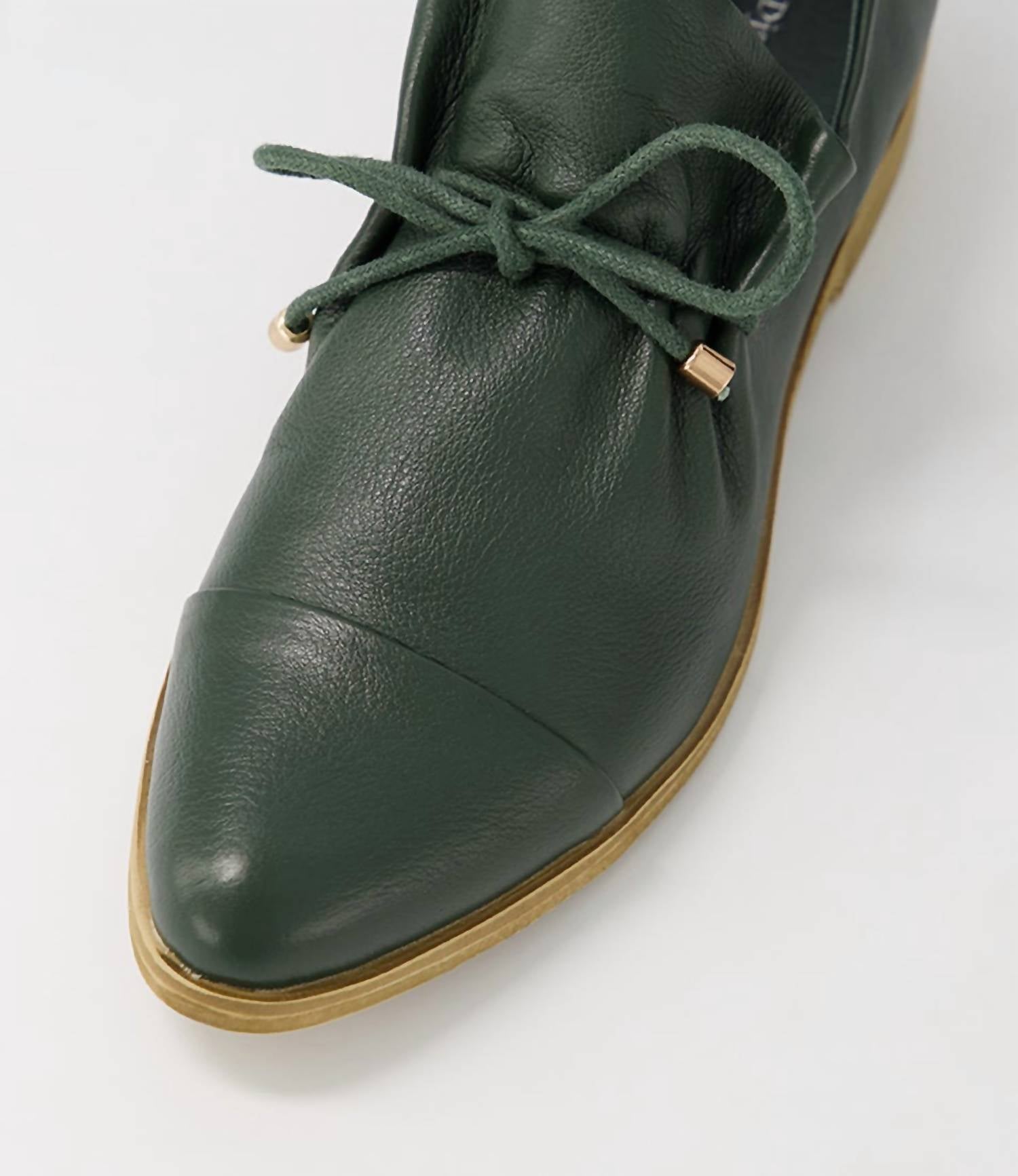 Django & Juliette Women's Kotty Leather Flat Shoes in olive leather - women's flats - view 4
