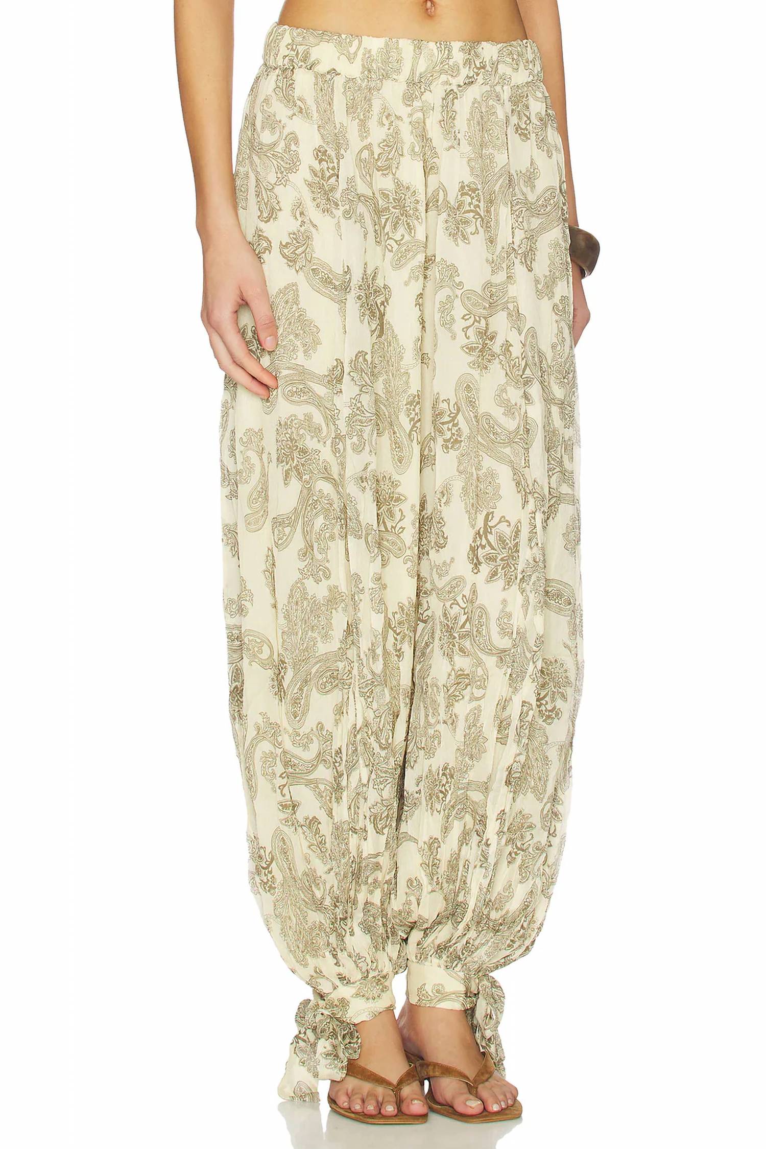 Hemant & Nandita - Ruffle Top And Harem Pant Set