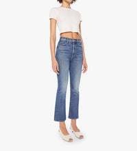 Mother Hustler High-rise Flare Jeans in bending the rules - women's jeans - alternate view