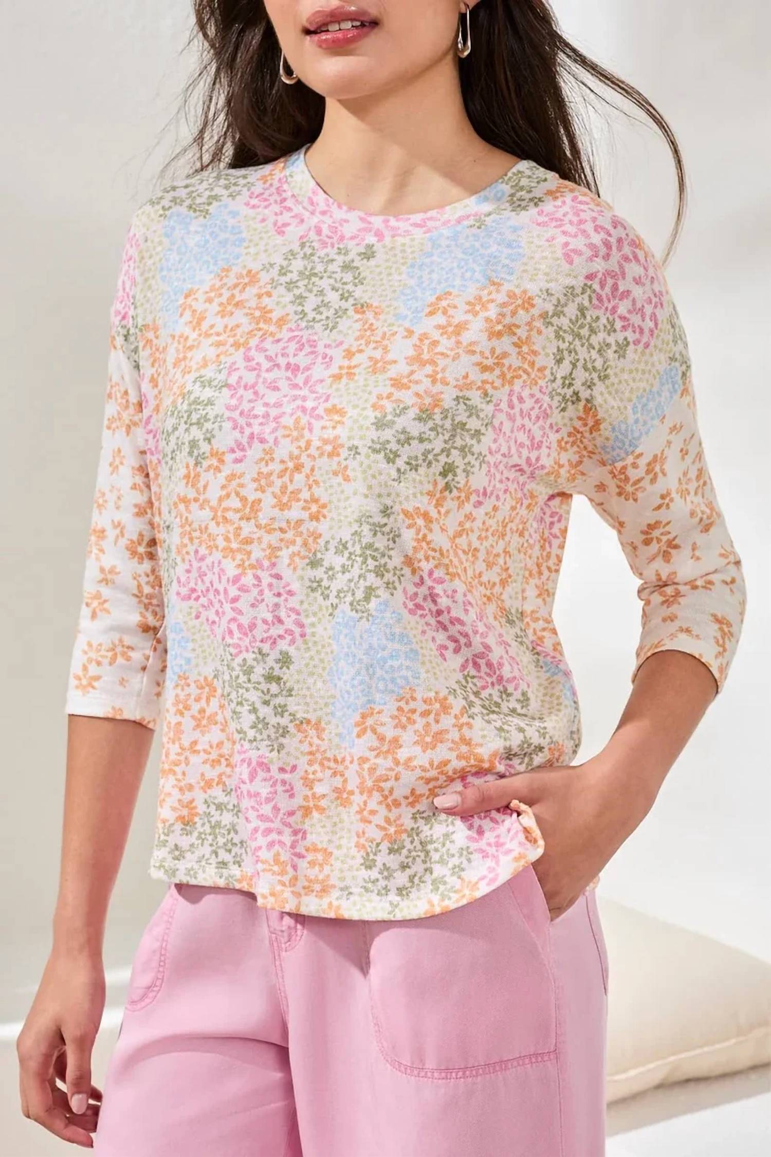 Tribal - Women's 3/4 Sleeve Crew Neck Top