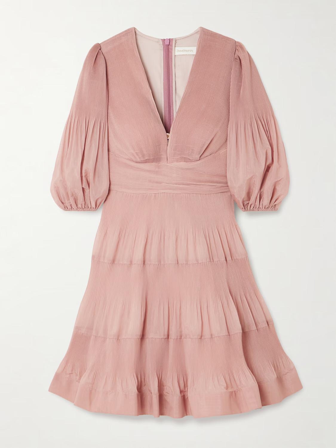 Zimmermann - Silk Pleated Mini Dress