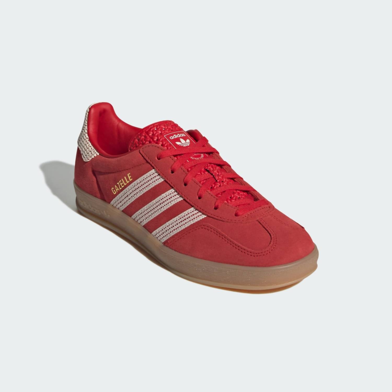 adidas Women's Gazelle Indoor Suede Sneakers in red - women's sneaker - detail view