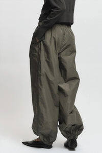 Saint Art Clyde Oversized Taffeta Pant in dusty olive - women's pants - alternate view