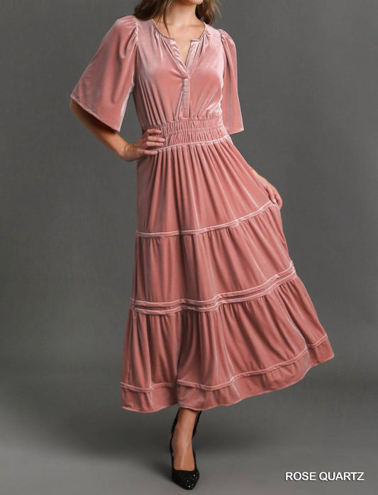 Umgee - Bliss Velvet Tiered Maxi Dress