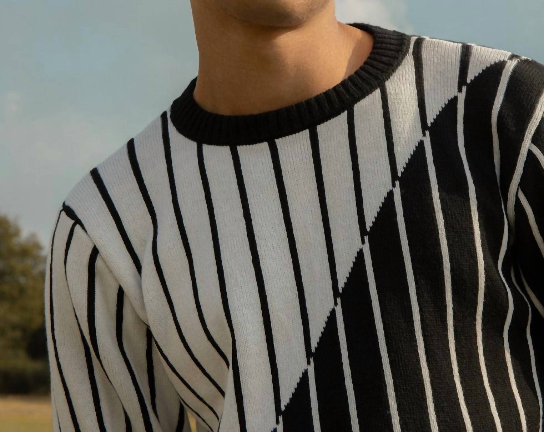 Ingmarson - Thin Striped Diagonal Wool & Cashmere Jumper