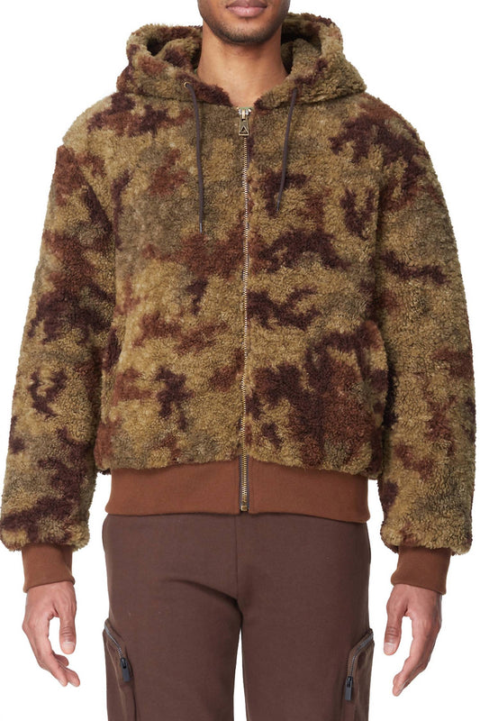 Sherpa Hooded Camo Jacket