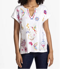 Johnny Was - LOULIA EASY PANELED V‑NECK TEE