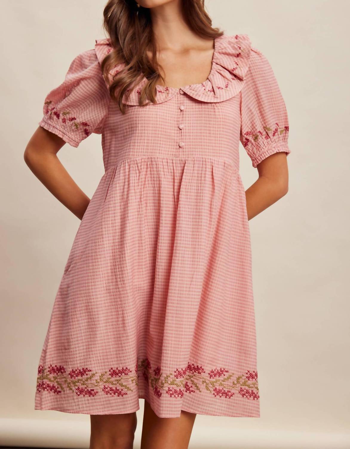 Listicle - Women's Embroidered Babydoll Dress