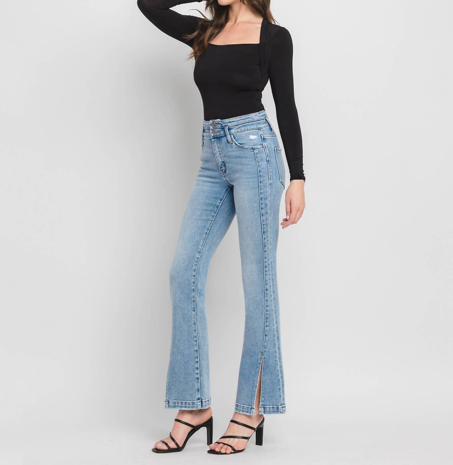 Flying Monkey - Cora High Rise Split Hem Jeans