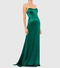 Mac Duggal - Charmeuse Rhinestone Strap Trumpet Gown