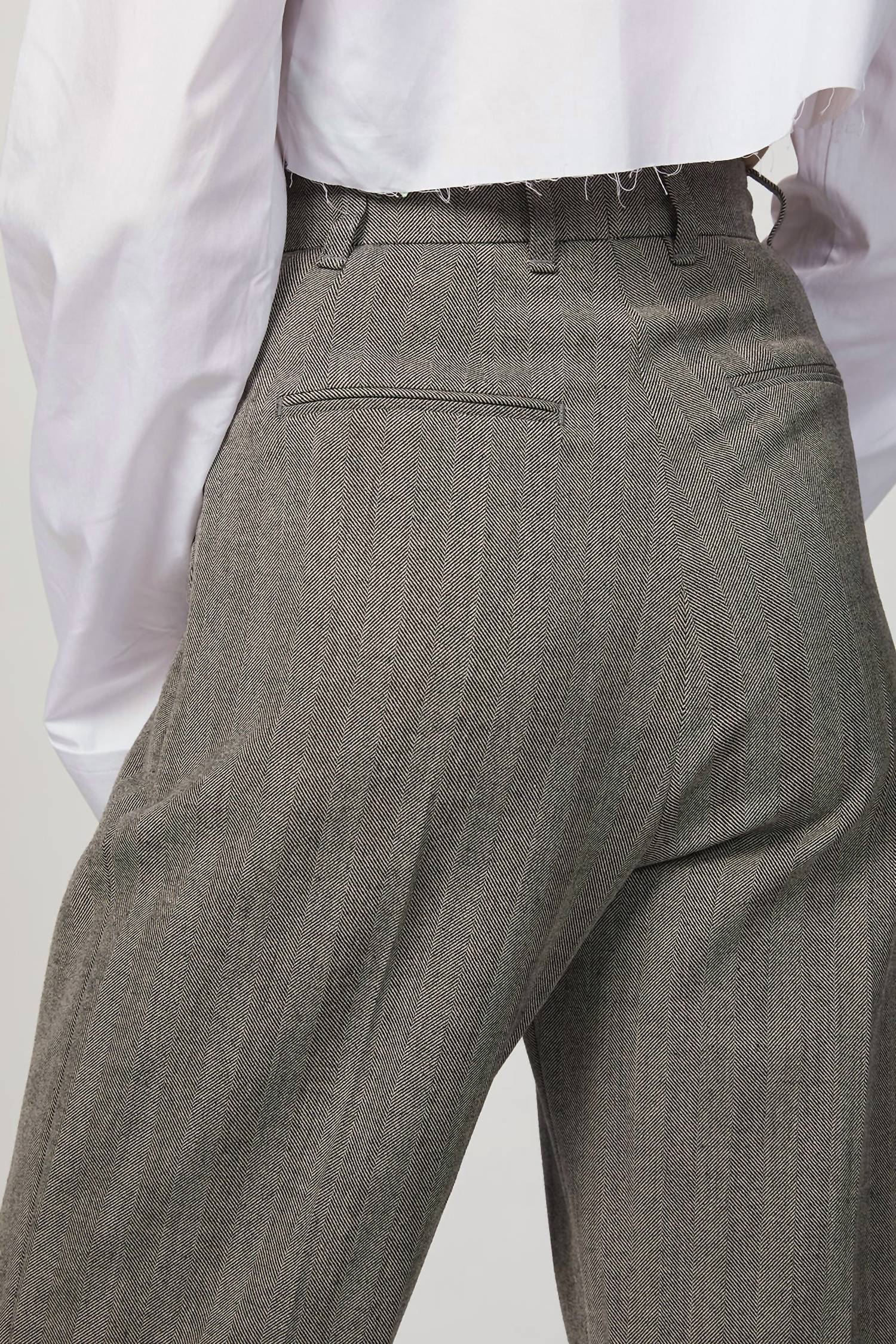 HERRINGBONE SUIT PANTS