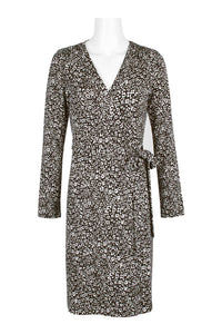 Adrianna Papell - Women's Long Sleeve Tie Side Wrap Dress