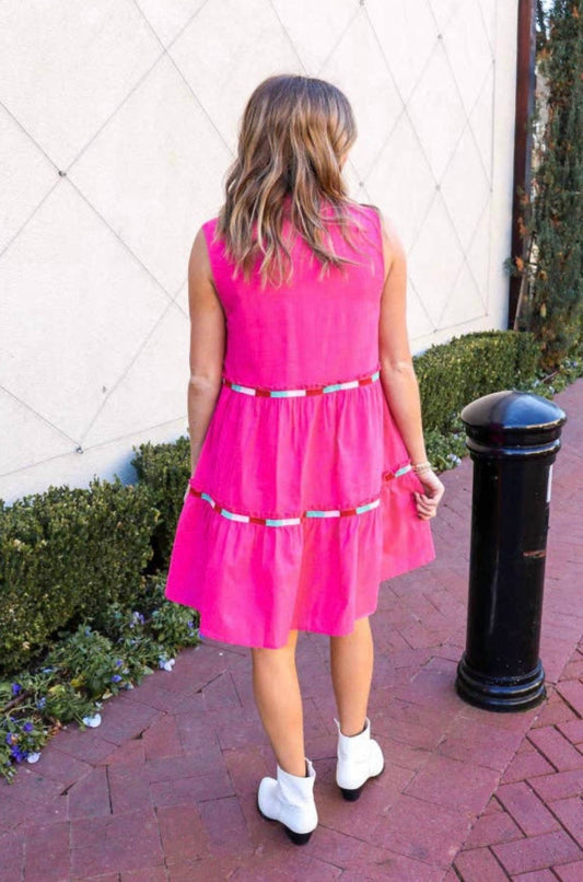 J.Marie - Christy Embellished Trim Dress