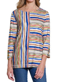 Multiples - 3/4 Sleeve Multi Panel Top