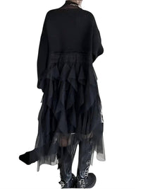 Madonna & Co. - Tulle Trim Sweater Dress