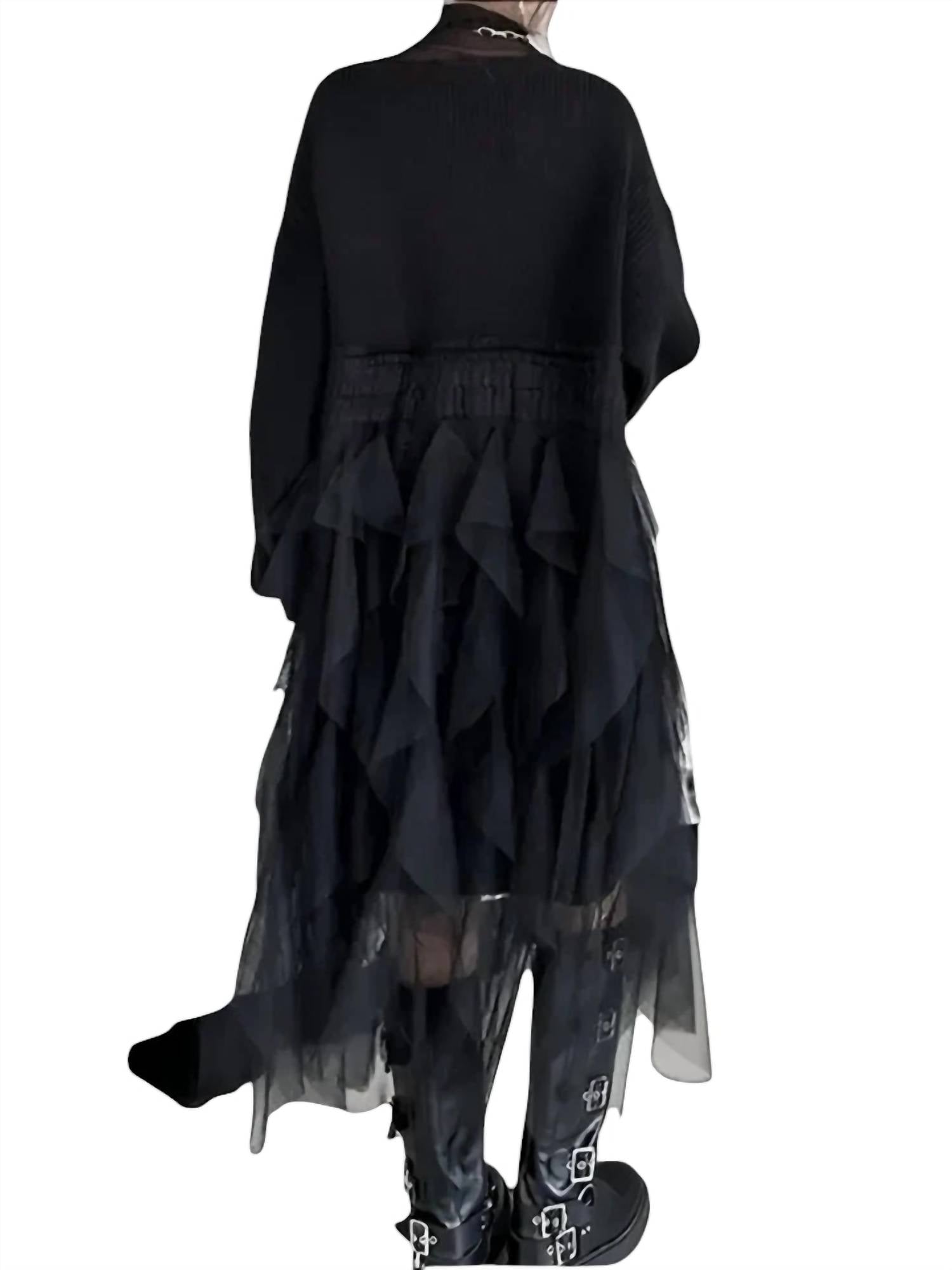 Madonna & Co. - Tulle Trim Sweater Dress
