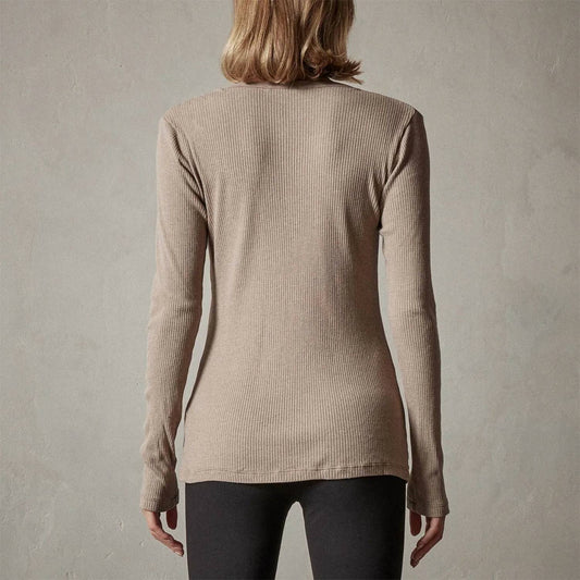 James Perse - Deep V Long Sleeve Rib Top