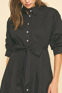 Pinch - Tuck Sleeve Midi Dress