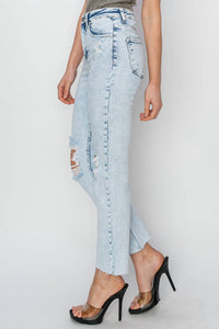 Risen - Billie High Rise Distressed Ankle Jeans