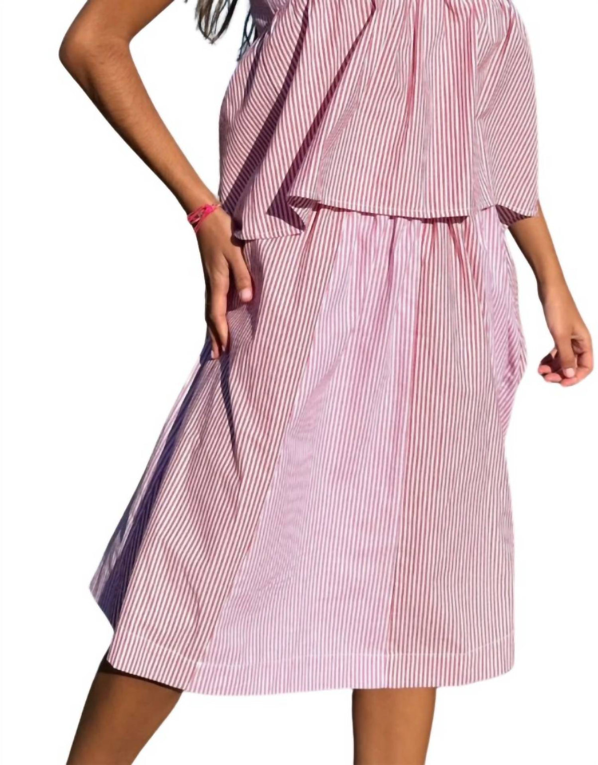 Rose Carmine - Women's Rayures Skirt