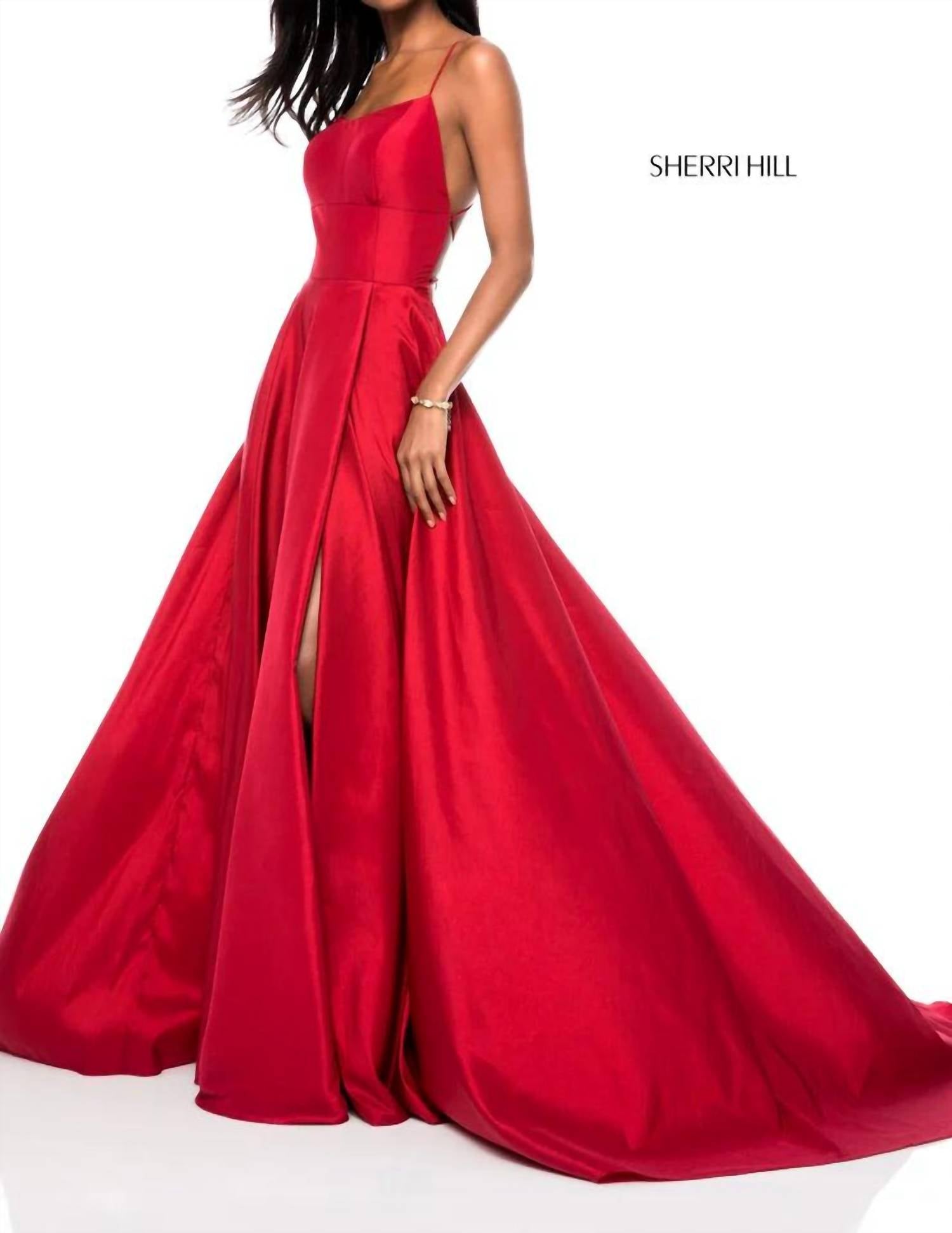 Sherri Hill - Women's Taffeta Lace Up Back Dress