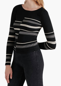 STEVE MADDEN Joanne Skimming Knit Sweater in black - women's sweater - view 4