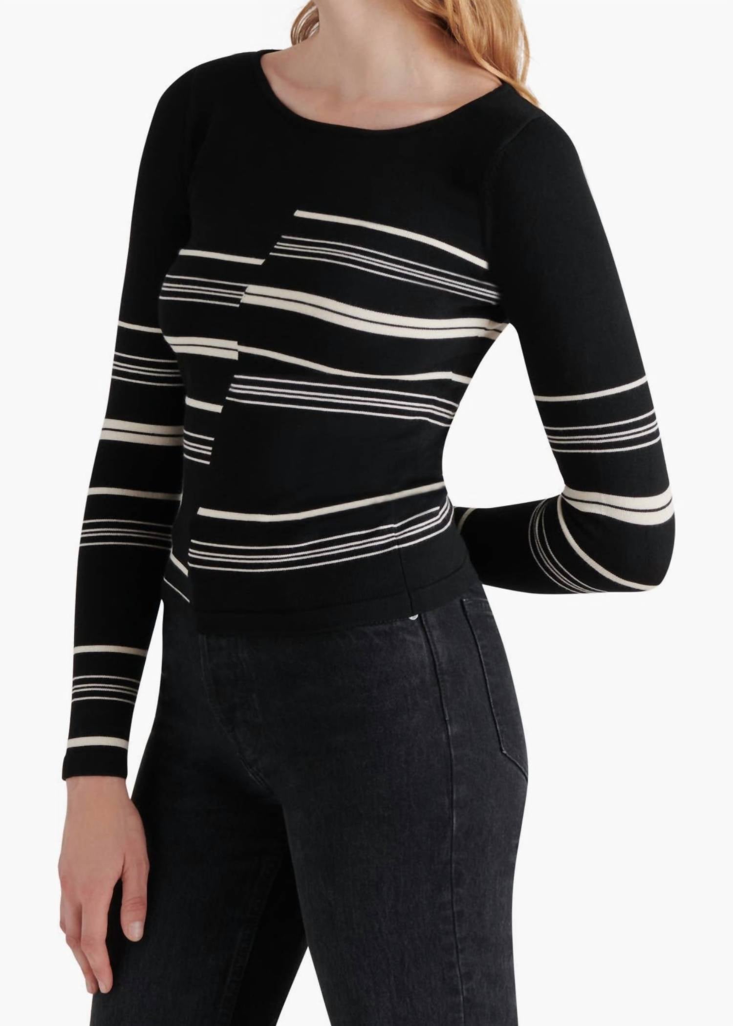 STEVE MADDEN Joanne Skimming Knit Sweater in black - women's sweater - view 4