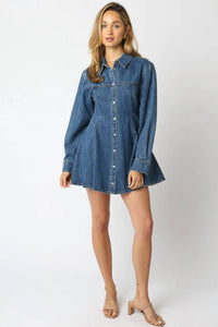Olivaceous - Alyn Collared Button Up Dress