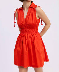 En Saison Emerson Mini Dress in red - women's dress - detail view