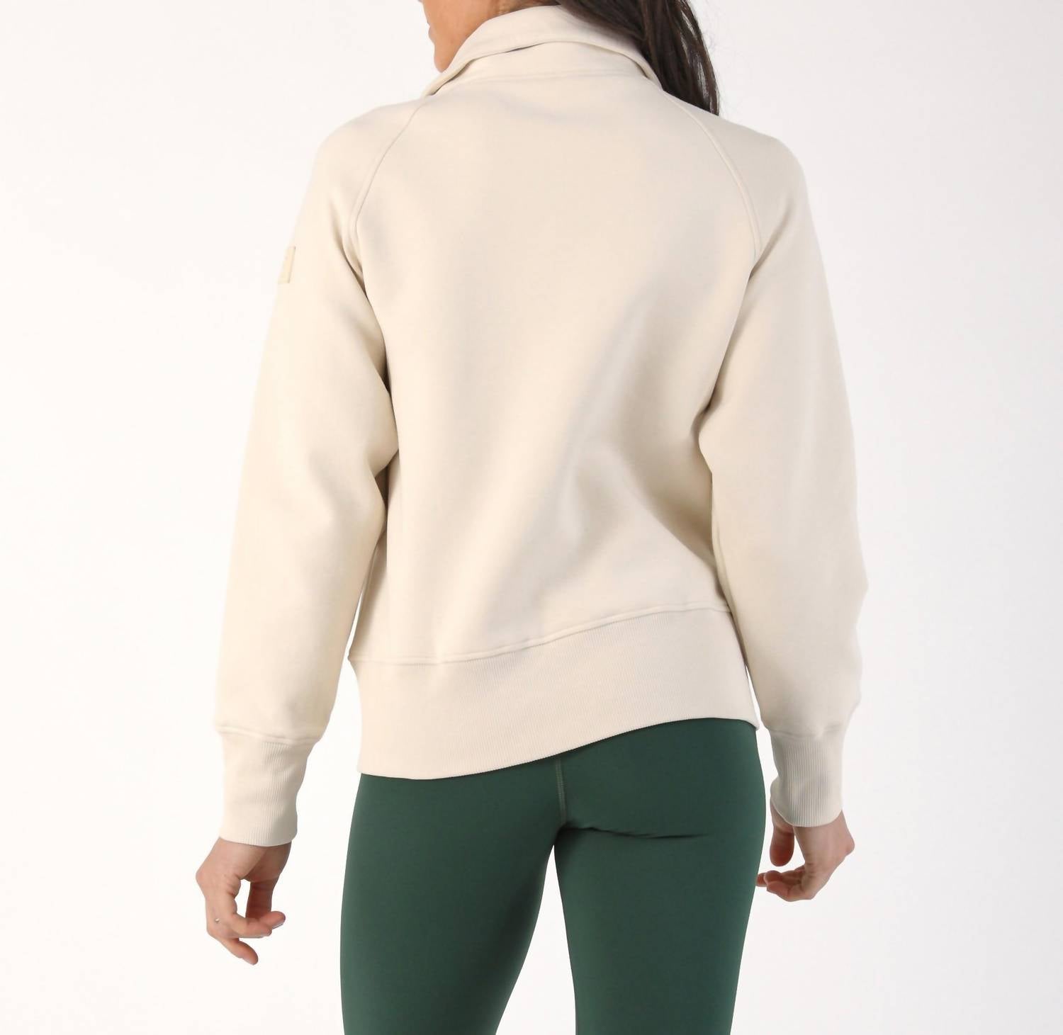 glyder Scuba Full Zip Sweatshirt in oatmilk - women's top - view 4