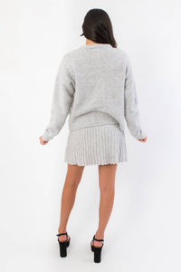 Idem Ditto Livia Button Up Sweater Skirt Set in grey - women's skirt - view 4
