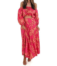 Flying Tomato - Destination Off-shoulder Top And Maxi Skirt Set