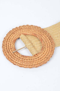 3Am By H&D Accessories - Women's Oversized Bamboo Buckle Wide Elastic Belt