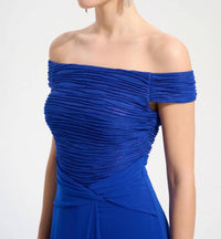 Joseph Ribkoff - Ruched Off-shoulder Evening Dress
