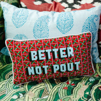 Furbish Studio - Better Not Pout Needlepoint Pillow