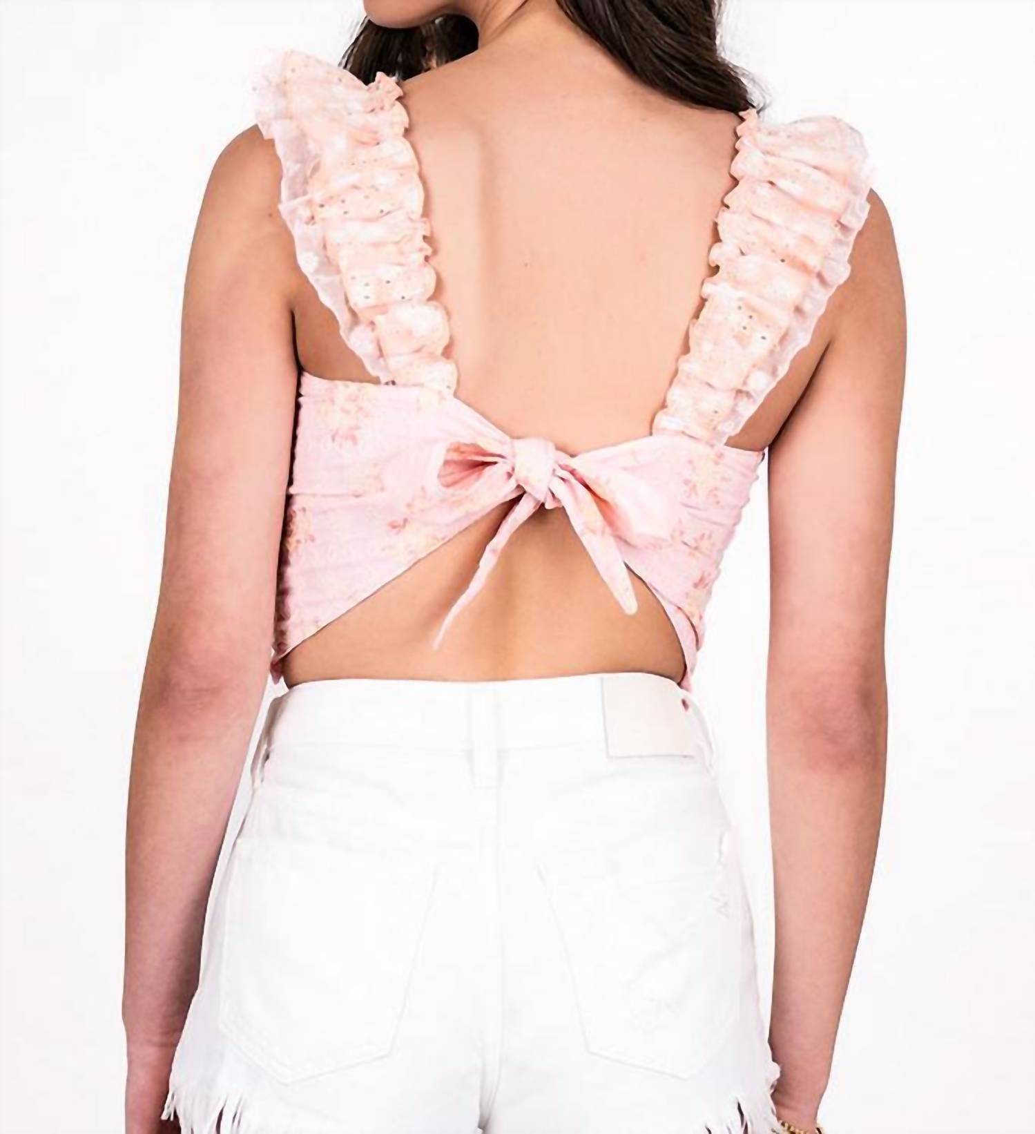 Flowers By Zoe - TIE BACK FLORAL EYELET TOP