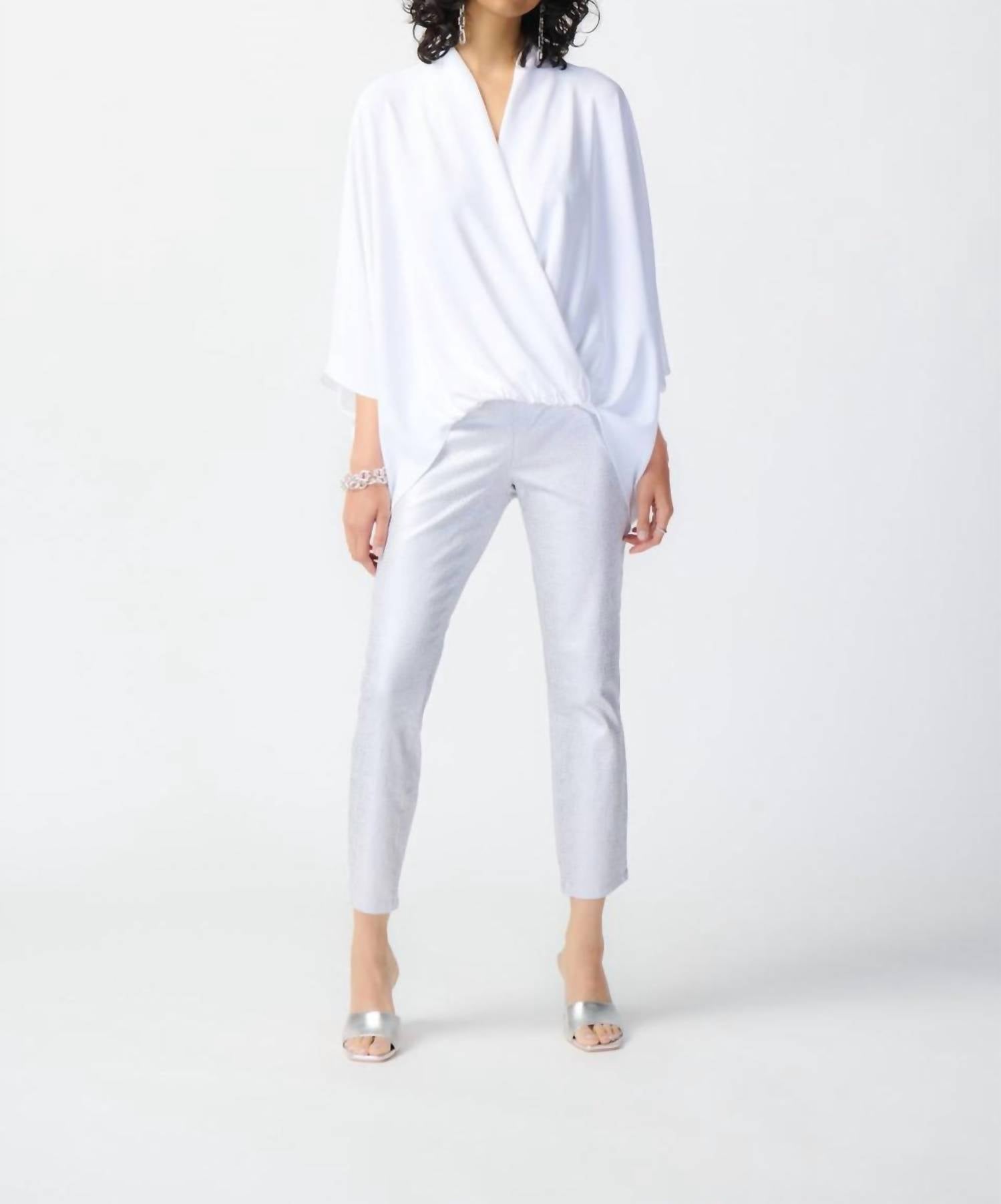 Joseph Ribkoff - Metallic Textured Pull-on Jeans