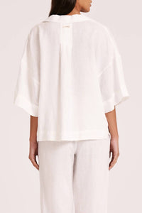 Nude Lucy Lounge Linen Shirt Top in white - women's blouse - alternate view