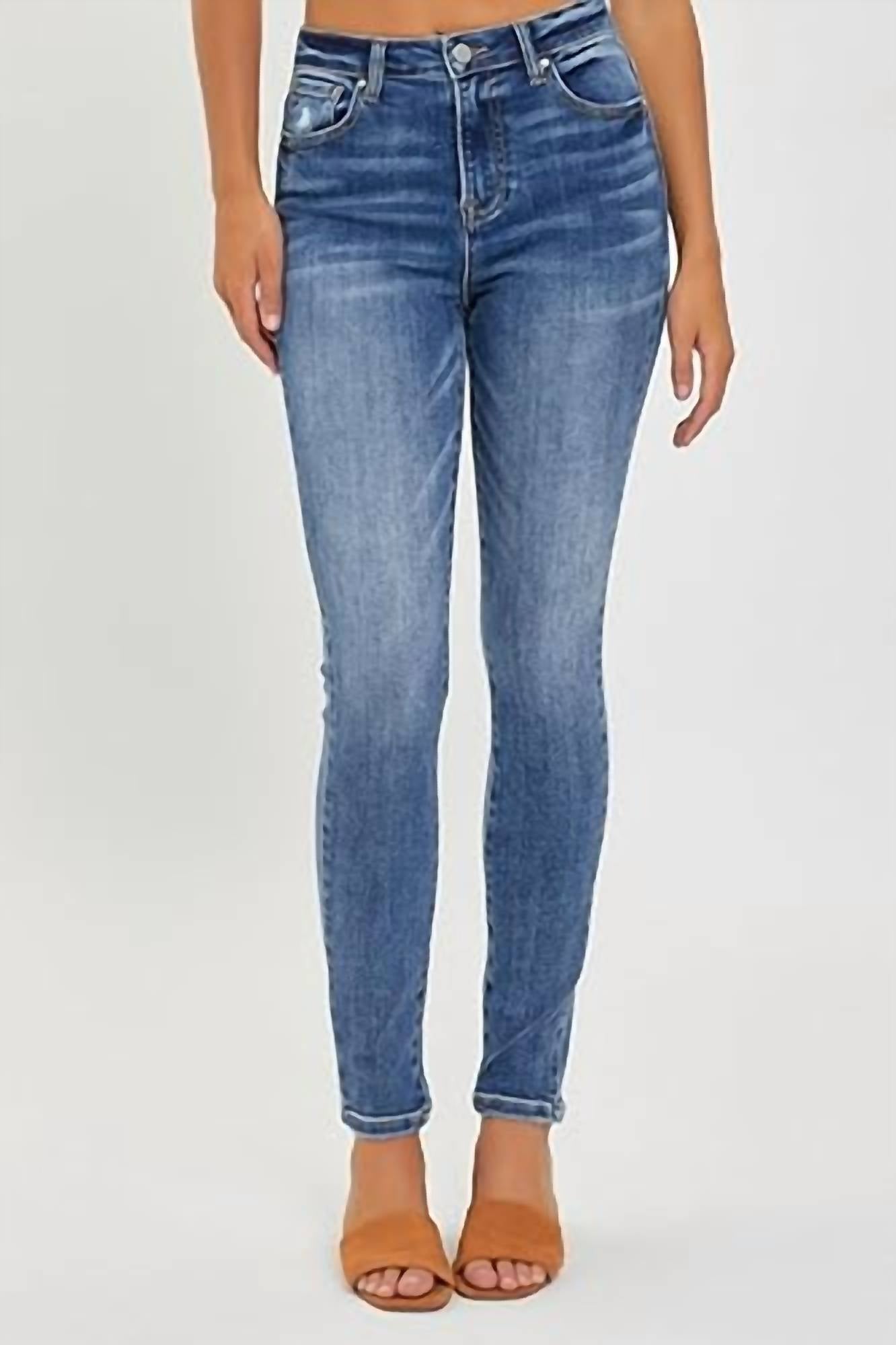 Risen - Women's Tiffany Mid Rise Non Distressed Skinny Jeans